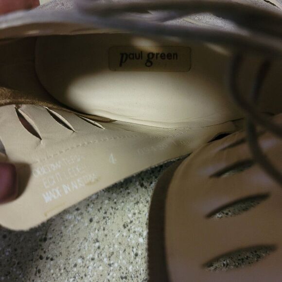 Paul Green Bali Silver Peep Toe Perforated lace Up Heels Size 6.5 UK 4 - Picture 8 of 9